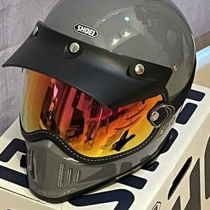 SHOEI EX-ZERO ショウエイ ジェットヘルメット バサルトグレー バイザー付 ゴーグル付 M 57cmの画像5