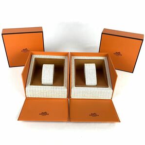 HERMES エルメス ウォッチケース 時計ケース 空箱 BOX ボックス オレンジ 2個セット 11×11×7の画像1