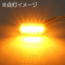 超小型 埋め込み式 マイクロミニ ビルトイン LED ウインカー クリアレンズ 車検対応 2個セット オレンジ/アンバー発光_画像3