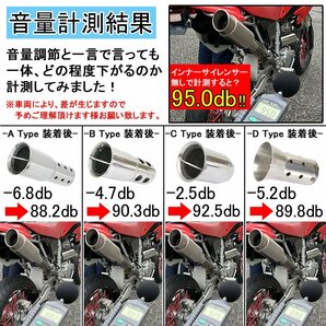 インナーサイレンサー 50mm 消音 ステンレス バッフル 差込用 汎用 Dタイプ バイク オートバイ マフラー 排気音 抑制 カスタム パーツ 交換の画像4