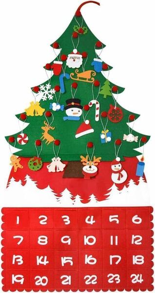 クリスマス 壁掛け 飾りカレンダー カウントダウン 壁飾りクリスマスディスプレイ