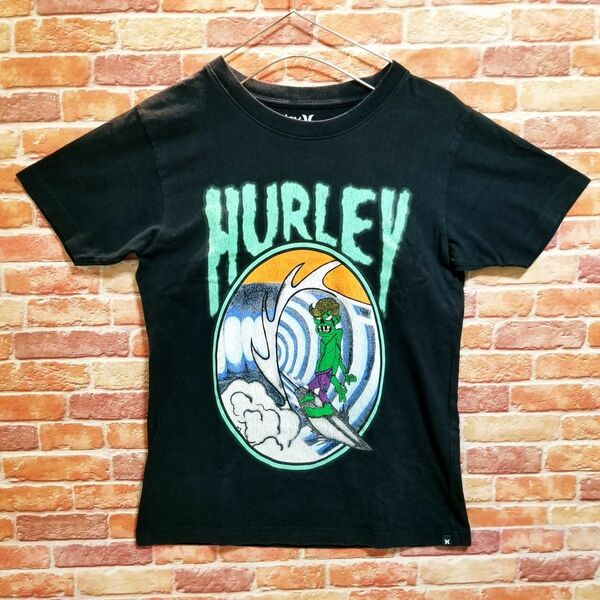 【サイズS】古着　Tシャツ　サーファー　アウトドア　ハーレー(HURLEY)