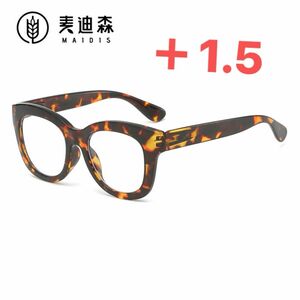 老眼鏡　度数+１.５肉厚フレーム ウェリントンタイプ シニアグラスユニセックス