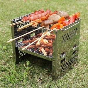 焚き火台 折りたたみ BBQコンロ 焚火台 収納バッグ付 コンパクト 軽量 小型 ミニ バーベキューコンロ カマド 薪ストーブ 一人用 YBD763