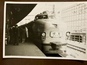 昭和鉄道写真：東京駅の電車特急「はと」。1963年4月28日撮影。8.9×12.8㎝。