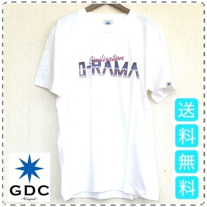GDC ジーディーシー 綿100% 半袖Tシャツ 丸首 0-RAMA コットン 男女兼用 ユニセックス メンズLサイズ 白 送料無料 A374