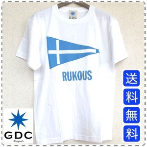 GDC ジーディーシー 綿100% 半袖Tシャツ 丸首 RUKOUS フィンランド コットン 男女兼用 ユニセックス メンズSサイズ 白 送料無料 A380