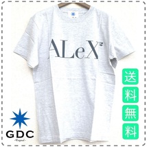 GDC ジーディーシー 半袖Tシャツ 丸首 ALeX2 コットン 男女兼用 ユニセックス メンズSサイズ グレー 送料無料 A389_画像1