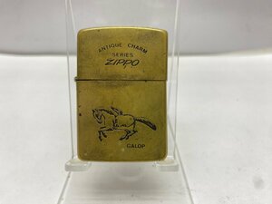 ZIPPO ジッポー オイルライター 真鍮 ANTIQUE CHARM GALOP 馬 1987年製