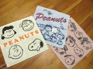 *新品*スヌーピー*タオルハンカチ３枚*③*チャーリーブラウン*SNOOPY*PEANUTS*