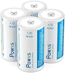 POWXS 単1電池 充電式 ニッケル水素充電池 7000mAh 約1200回使用可能 4本入り 液漏れ防止 単1電池 単1充電池