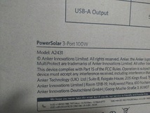 未使用★Anker A2431 (Anker 625) ソーラーパネル 100W 3-Port /PowerHouse対応/Solar Panel/アンカー_画像2