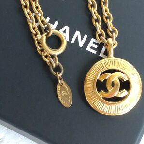 希少 CHANEL ココマーク チェーン ネックレス ヴィンテージ ゴールド シャネル アクセサリー COCO CC サークル 金