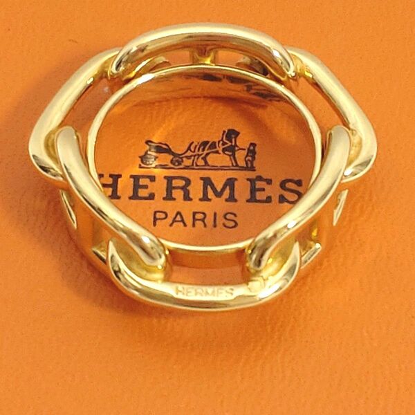 エルメス ルカデ シェーヌダンクル スカーフリング ゴールド リング スカーフ留め　 HERMES アクセサリー ネックレス