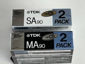 !! TDK METAL POSITION TYPE IV / MA - 90x2G // TDK HIGH POSITION TYPEⅡ/ SA - 90x2G カセットテープ 計4本 !! 難有り品