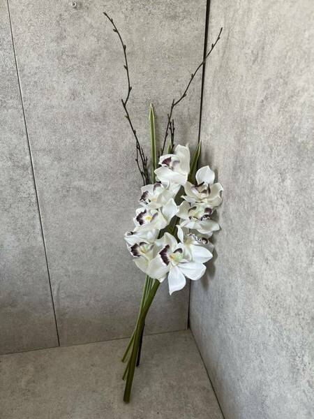 造花　シンビジウム　ホワイト　アーティフィシャルフラワー