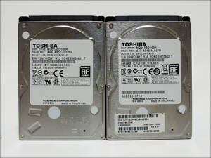 TOSHIBA 2.5インチ ハイブリッドドライブ MQ01ABD100H 1TB SATA 2個セット #12219