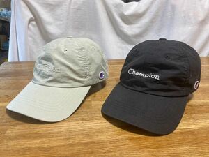 Champion チャンピオン キャップ2点セット　黒・ベージュ　野球帽 帽子　サイズ57〜59cm 中古品