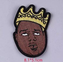 HIP HOP ヒップホップワッペン レジェンドワッペン The Notorious B.I.G. King Crown アイロワッペン 刺繍ワッペン アイロンパッチ_画像1