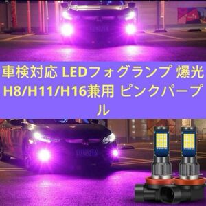 LEDフォグランプ 爆光 H8/H11/H16兼用 ピンクパープル