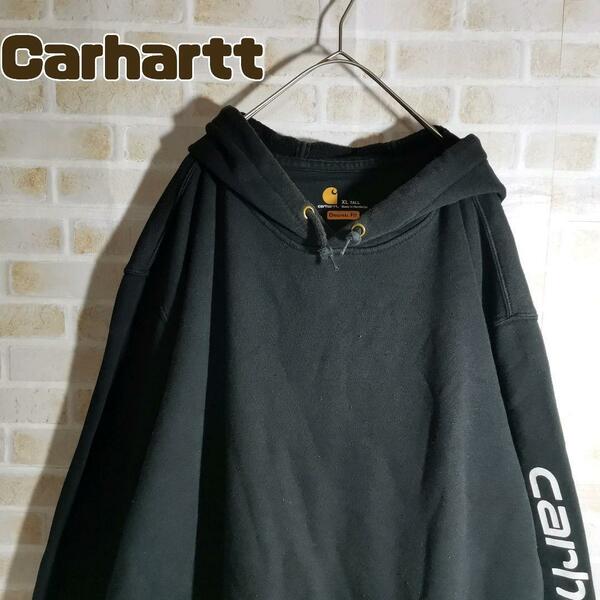 カーハート Carhartt パーカー プルオーバー アーム ロゴ 黒 XL