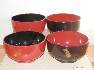 大相撲 陸奥部屋 汁碗2組4点セット 樹脂製 未使用長期保管品 茶碗