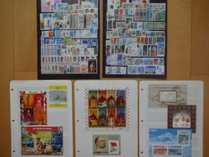 外国切手（琉球、国連を含む）未使用２２５種　小型シート８種