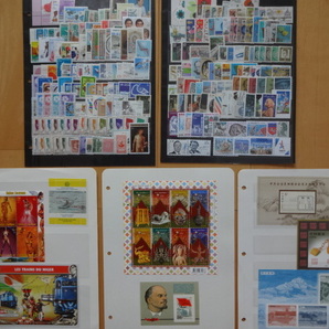 外国切手（琉球、国連を含む）未使用２２５種 小型シート８種の画像1