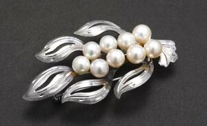 . height. excellent article * antique Akoya pearl obidome . brooch *41501