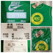 送料無料★新品タグ付き ナイキ NIKE 他 160cm タンクトップ & 長袖Tシャツ 2枚 コットン系 セット 良質品 まとめ n52 グリーン&ネイビー_画像3