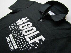 ◆(2623160337)高級!PEARLY GATESジャックバニー\13200.Cool Pass/ロゴデザイン半袖ポロシャツ(5)ブラック/新品◆