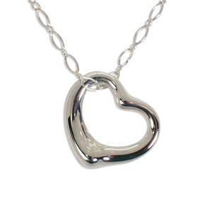 [ used ]TIFFANY/ Tiffany 925 Open Heart oval link chain pendant [g260-82]