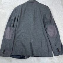 超希少 ２XL相当 ザラマン 美品 ZARA MAN メンズ テーラードジャケット 裏地花柄 グレー ビジネス シングル 2B アンコン エルボーパッチ_画像6