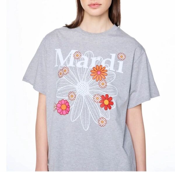 新品》Mardi Mercredi マルディメクルディ ライトグレー ブロッサム 半袖 Tシャツ