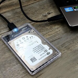 「送料無料」2個セット/ HDD クリアーケース 2.5インチ SATA USB3.0 対応、硬質ABS 超高速な転送速度を実現！6TB対応 Aa25の画像5
