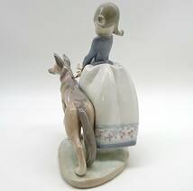 ☆希少！LLADRO リヤドロ そんなに急がないで 陶器人形 少女と犬 女の子 犬 置物 フィギュア フィギュリン オブジェ☆_画像2