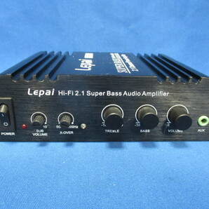 動作品 Lepai LP-168HA SUPER BASS レパイ 2.1ch パワーアンプ Mosfet 2x40W + 1x68W Sub RCA-Stereo mini pinケーブル付き 車載 #1787の画像3