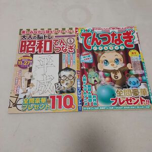 【新古本】てんつなぎ　2冊　漢字てんつなぎ　脳トレ　趣味　本　雑誌　点つなぎ パズル誌バックナンバー