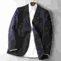 XZ-JQJQ- 黒紺(実寸46A S度)新品 新作 WOOL ■ 国内未販売 高品質 紳士 秋 ◆ メンズ 紳士 ジャケット スーツ_画像1