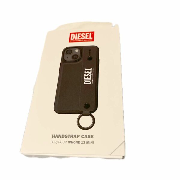 DIESEL iPhone 13 mini Leather Tech Chain HandstrapCase FW21 black