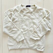 GOLDEN RIGA　クルーネック　長袖　カシミヤ　ニット　セーター　cashmere 100%　レディース　Sサイズ相当　アイボリー_画像1