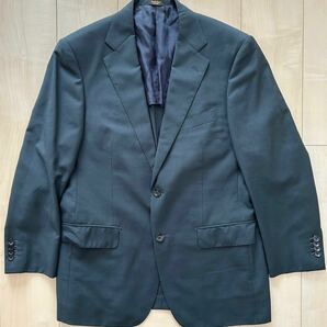 美品 Ermenegildo Zegna エルメネジルド ゼニア Savile Row テーラードジャケット ブラックジャケット 96-86-170 メンズ M相当の画像1