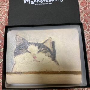 Manhattaner''s マンハッタナーズ 財布ウォレット 二つ折り財布 コインケース付 小銭入れ 猫ちゃん 未使用