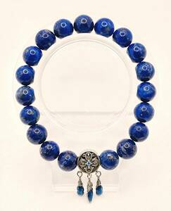 [ Power Stone / natural stone bracele ] inside diameter approximately 17cm lapis lazuli No,109