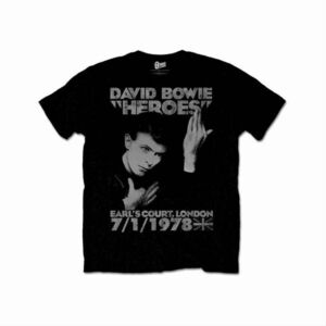 David Bowie Tシャツ デヴィッド・ボウイ Heroes Earls Court M