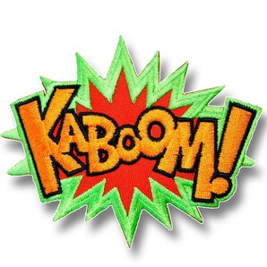 刺繍 アイロン ワッペン【KABOOM】爆音 バイク バイカー ばくおん アメコミ 文字 英語 アイロンワッペン 刺繍ワッペン 糊つき のりつきの画像2