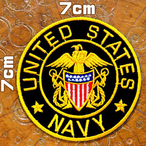 ワッペン2枚おまとめ【UNITED STATES NAVY】丸 直径7cmの画像2