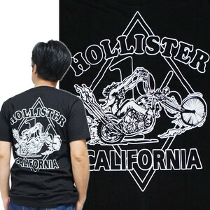 ホリスターカリフォルニア 黒Mサイズ (半袖Tシャツ)ジャンクショップ/バイカーTシャツ・HOLLISTER CALIFORNIA アメカジ チョッパー バイク