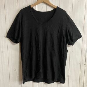 UNIQLO GU Tシャツ2着セットインナーカットソー 黒グレー無地 トップスXLの画像2