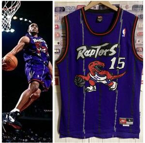 90s NIKE NBAトロントラプターズ15番ヴィンス・カーターユニフォームゲームシャツジャージタンクトップ刺繍ロゴTRT Rapters Vince Carter